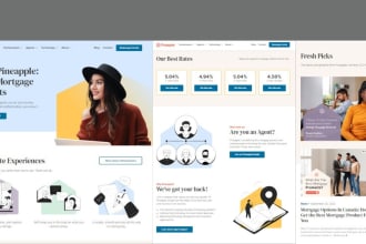 redesign, design mortgage website mortgage sales funnel with mortgage calculator