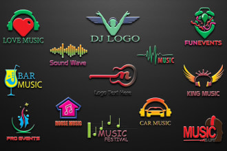 design rock dj band music, artist, typography, business and text logo
