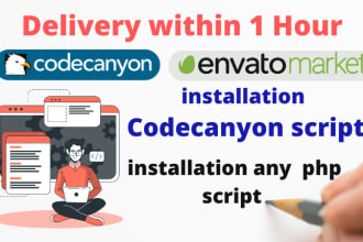 install and setup your envato , codecanyon PHP script delivery within 1 hour