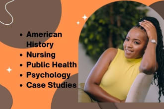 do essays in american history, nursing, public health, psychology, case studies