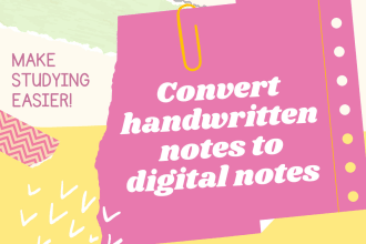 digitize your handwritten lectures, notes, recipes, journals, documents