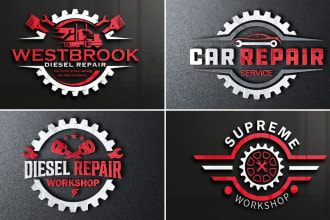 do mechanical  auto detailing car wash repair  automotive garage logo design