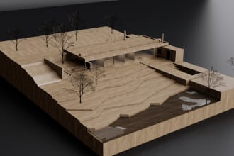render a physical architectural model 3d