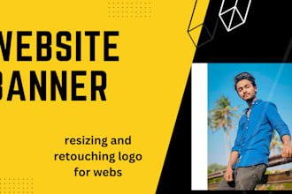 design great website banners, resize, retouch logo, for webs