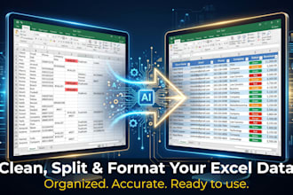 clean, split, combine and format your data in excel