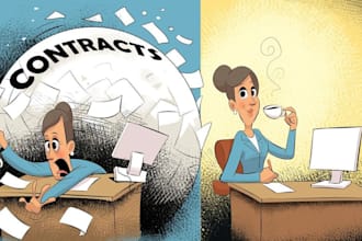 make cartoon colored illustration