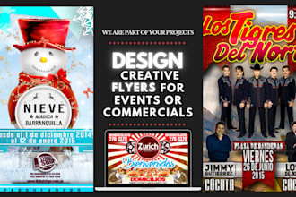 design creative flyers for events or commercials