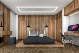 visualization 3d or 360 interior, house, cafe, restaurant