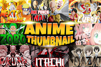 design custom anime thumbnails for youtube in 7 hours
