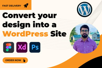 convert PSD, adobe xd, figma to wordpress website using elementor pro