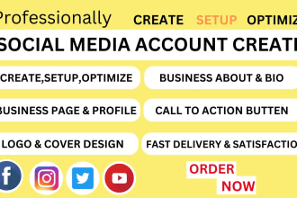 perfect set up, create and optimize all social media accounts and page