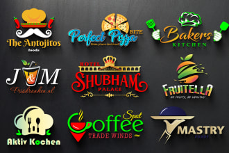 do fast food truck, restaurant, cafe chef bbq 3d logo design