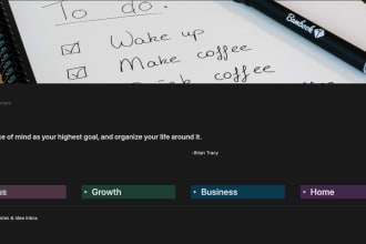 create a custom notion template or system for productivity and organization