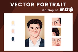 create stunning vector portrait and animal illustration