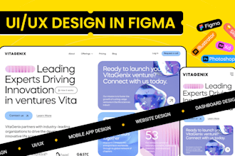 do UI UX design, figma app design, website ui ux design, dashboard design
