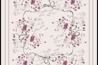design a beautiful scarf pattern for fabric printing