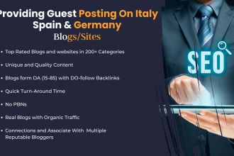 publish guest posts or link insertions on the italy spain and germany sites