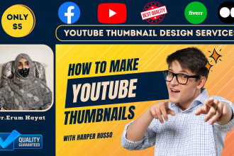 create eye catching youtube thumbnails, product thumbnails, and fiverr gig image