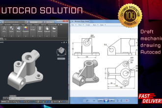 draft 2d mechanical drawing in auto cad or civil 3d in short time