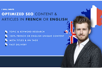 write optimized SEO content and articles in french or english