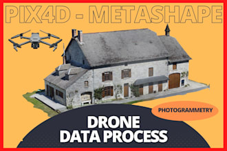 process 2d drone photos uav images into 3d model dem points cloud data ortho map
