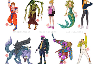 draw anime, manga and character designs as per your request