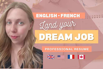 write you a great resume in english or french