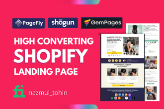 clone or design high converting shopify landing page by pagefly, gempages, replo