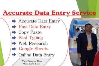 do accurate data entry, copy paste and web research