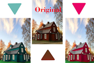 change wall and house color exterior interior on  photoshop