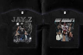 create a vintage bootleg design of your favorite band or artist
