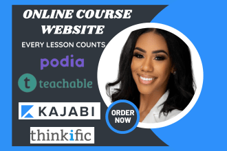setup online course on teachable kajabi  podia thinkific and kartra