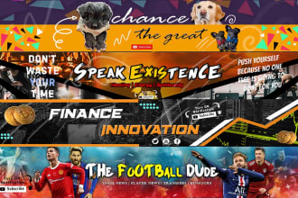 design gaming youtube banner and logo in 24