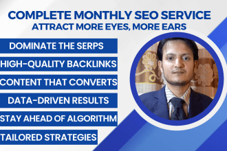 do complete monthly SEO service to rank 1 in search engines