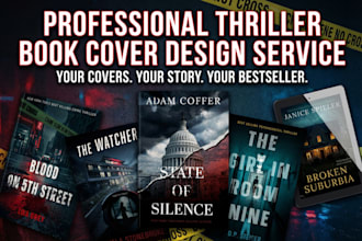create a professional thriller book cover for your novel