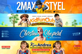 design professional youtube banner and facebook cover