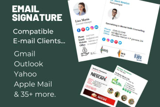 make modern HTML email signature for outlook,gmail and apple