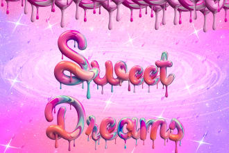 create 3d graffiti pop art font with an artistic background