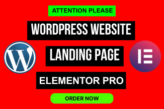 design wordpress squeeze page elementor or wordpress website with elementor pro