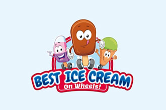 design traditional famous ice cream logo for your child