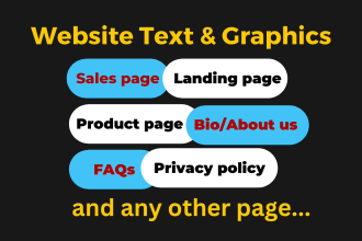 professional website content writer, privacy policy, sales copy, faqs