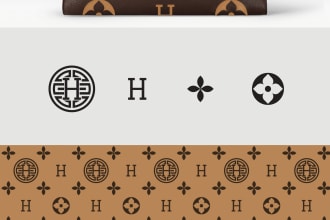 design a unique seamless monogram and ambigram, fashion pattern