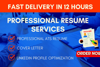 deliver 12 hours professional resume, tech cv writing and resume maker services