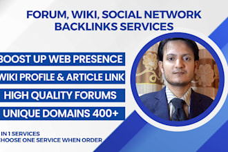 do forum profile links, social network backlink, SEO service