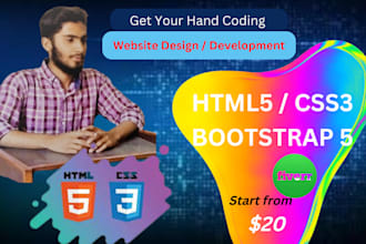 develop modern website using HTML and CSS