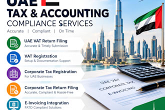 do vat return filing,uae vat registration, corporate tax registration and filing