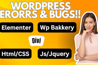 do elementor wp bakery, divi,css bugs fix and customization