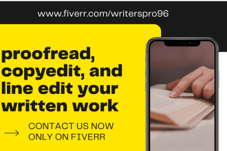 copyedit, proofread, and line edit your written work