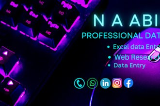 data entry, copy paste, web research, and excel data entry