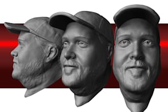 create 3d portrait, sculpture and stl file for 3d printing